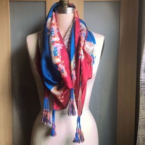 Johnny Was Wild Roses Silk Scarf